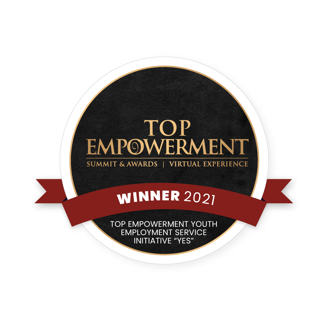 Winners Badge - TOP EMPOWERMENT YOUTH EMPLOYMENT SERVICE INITIATIVE (YES)